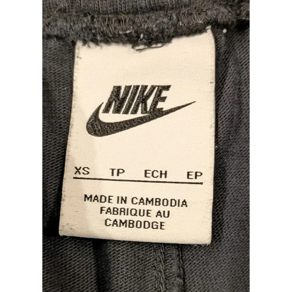 Vintage Nike Shorts Womens XS Black Embroidered Swoosh Cotton Y2K 90s Drawstring